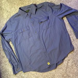 Durable cotton XXL long sleeve shirt button front 2 pocket Eddie Bauer